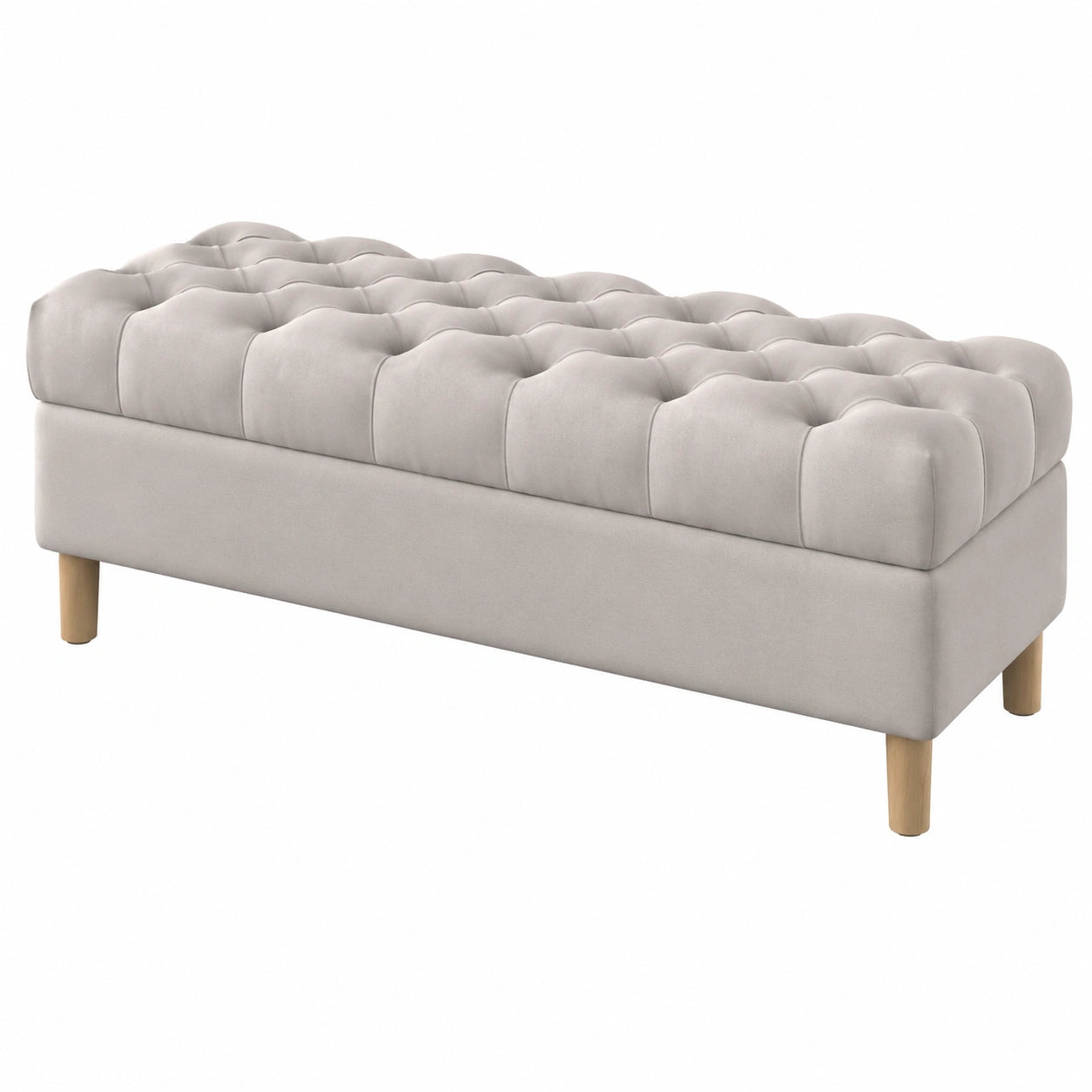 Polsterhocker mit Stauraum, Majestic Velvet, 140 cm, grau