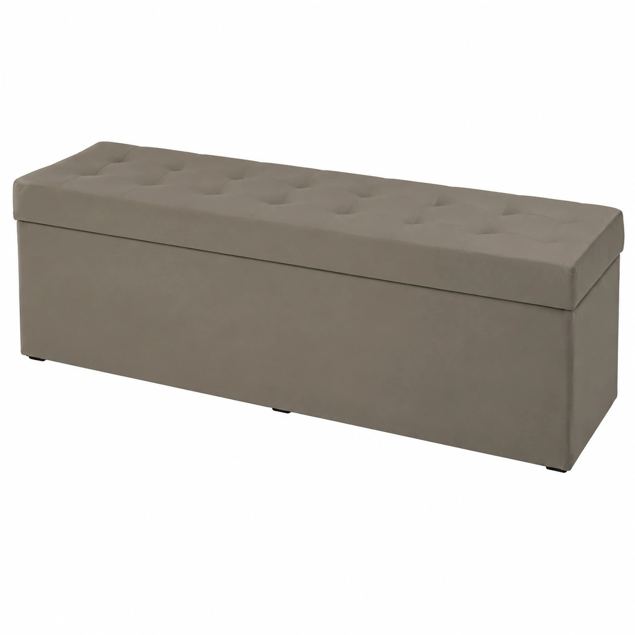 Stilvoller Polsterhocker in Grau mit 190 L Stauraum, bis 300 kg belastbar