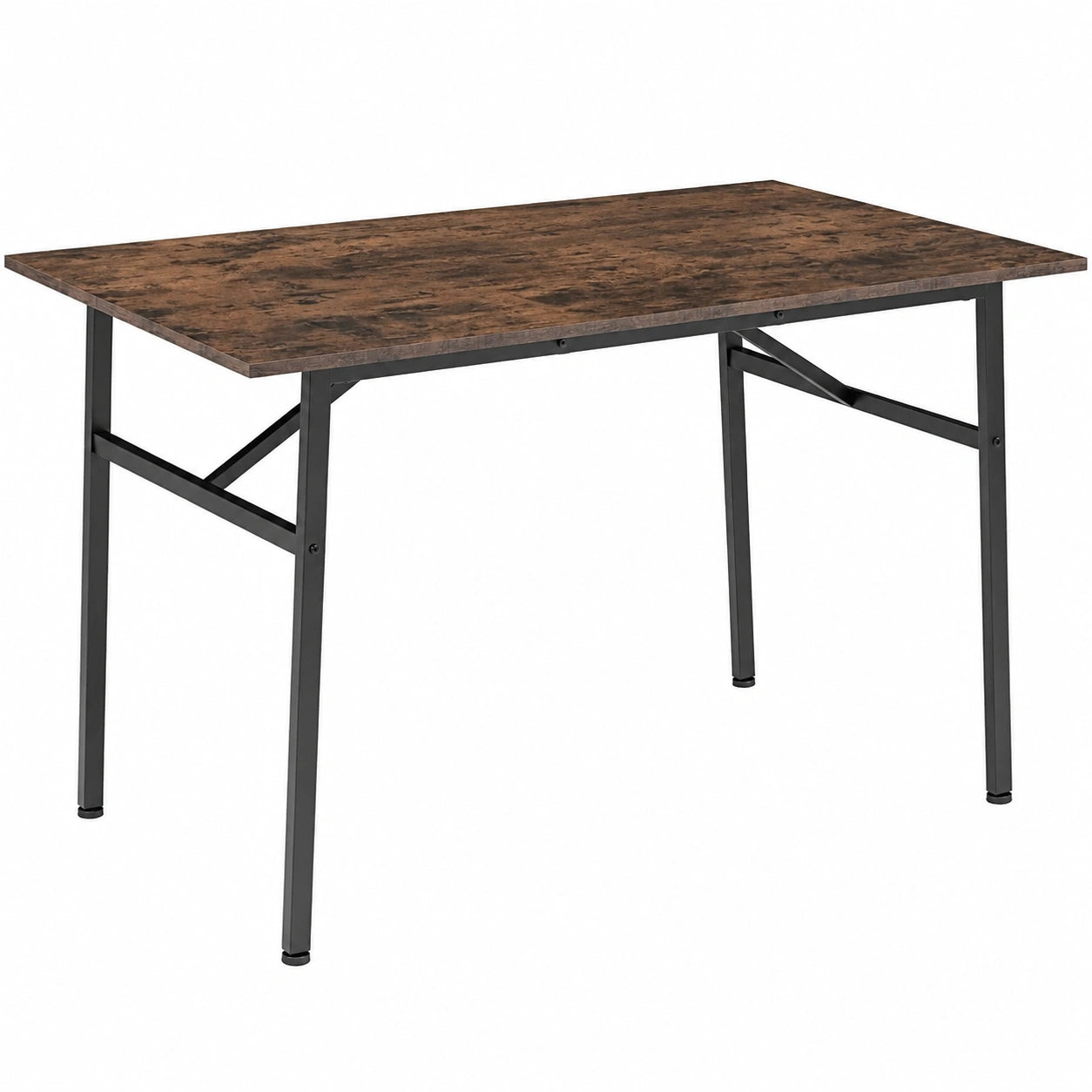 Industrieller Esstisch für 4 Personen, Küchentisch 120x75x76 cm, Wohnzimmer- und Konferenztisch, Dunkelbraun
