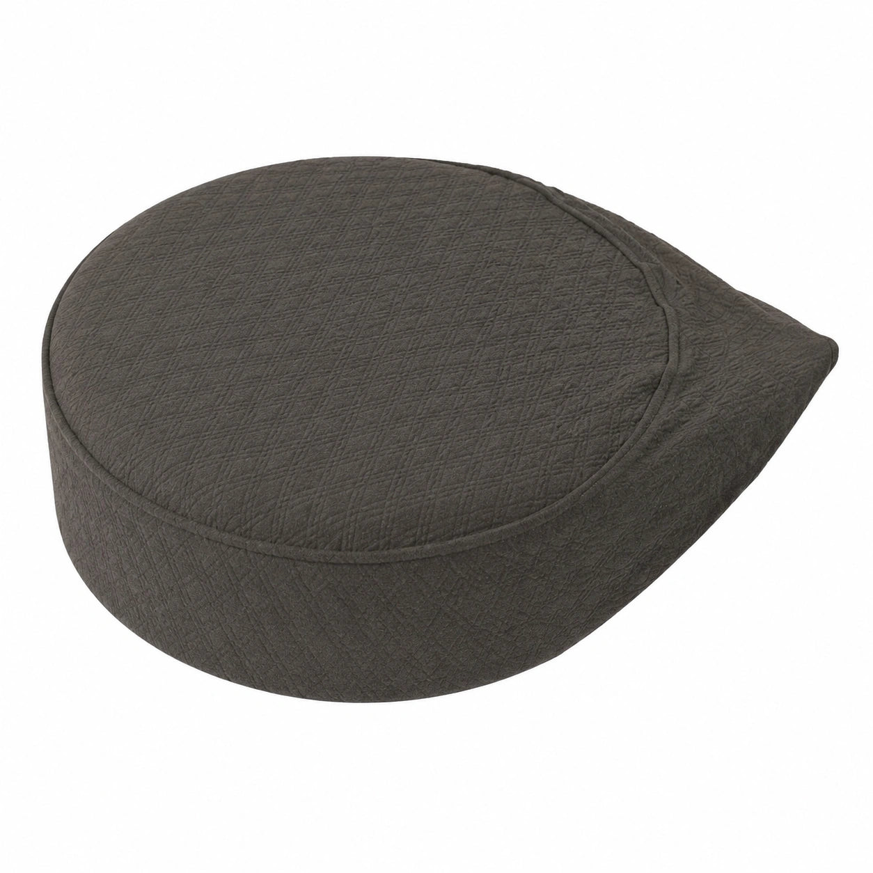 BUYUE Hockerbezug, Luxus Stoff, Rund 40-45cm, Knitterfrei, Waschbar, Staubdicht, Braun