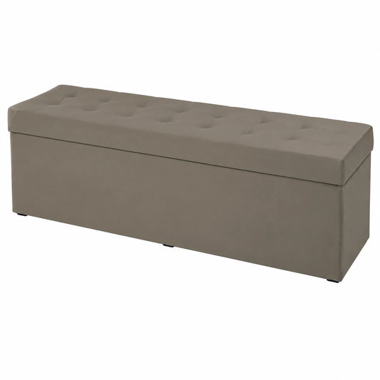 Stilvoller Polsterhocker in Grau mit 190 L Stauraum, bis 300 kg belastbar
