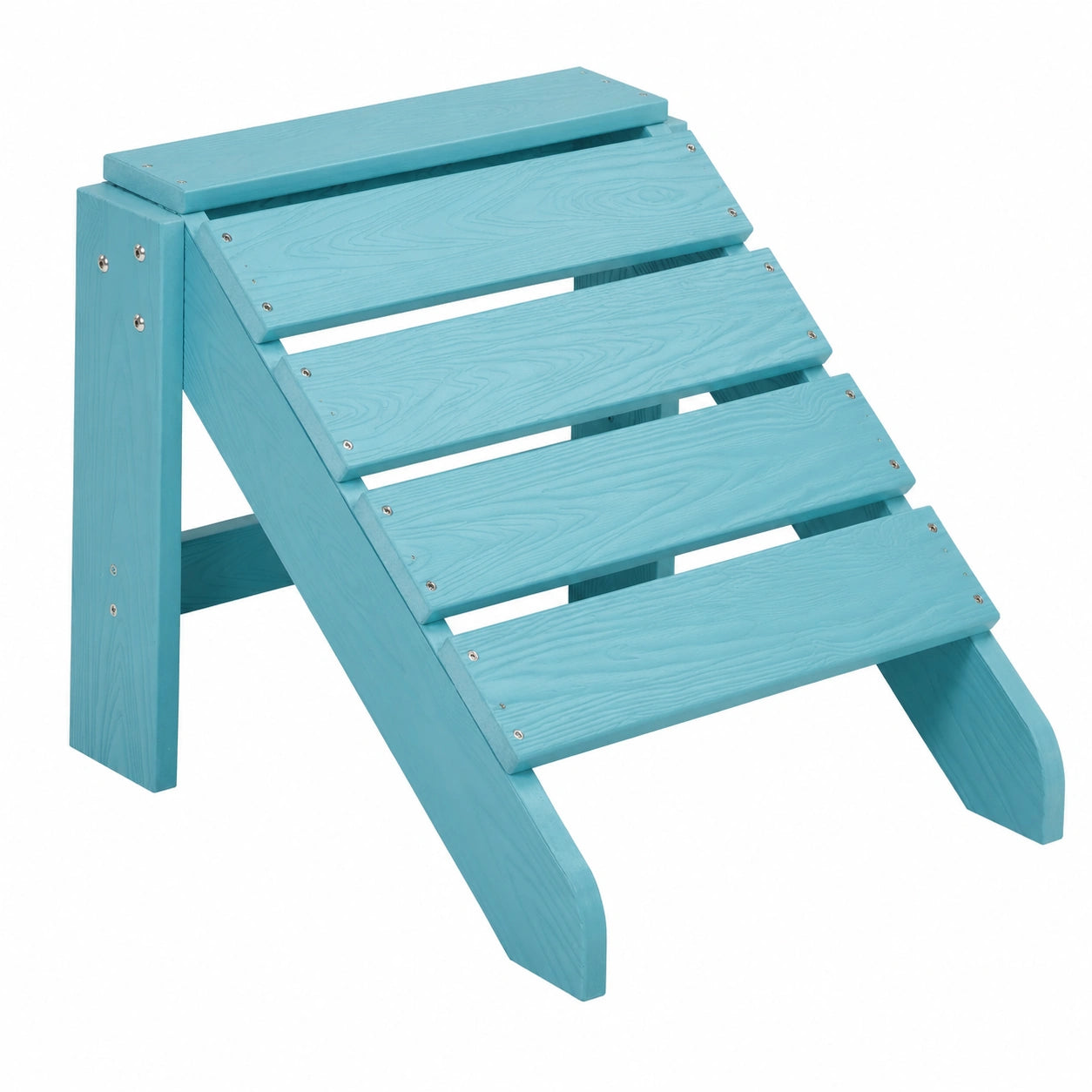 NEG Design Adirondack Fußbank Marcy, Holzoptik für drinnen und draußen, türkis-blau