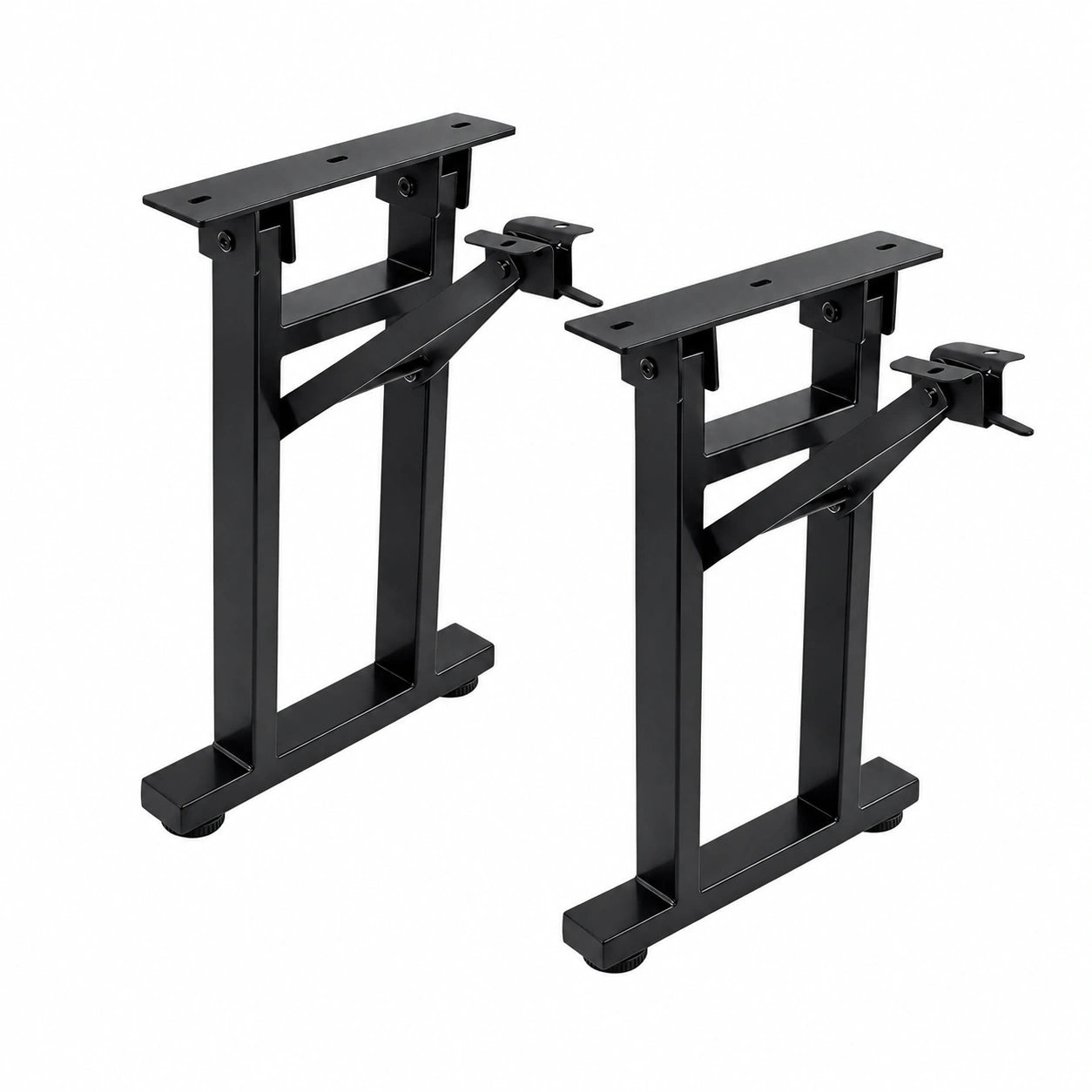 Homtone Klappbare Industrielle Metall-Tischbeine 2er-Set, Stahl Bankbeine für DIY-Möbel, Schwarz, 40x25 cm