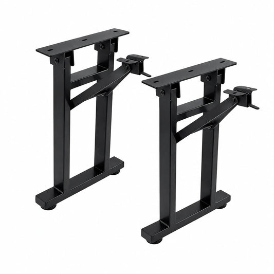 Homtone Klappbare Industrielle Metall-Tischbeine 2er-Set, Stahl Bankbeine für DIY-Möbel, Schwarz, 40x25 cm