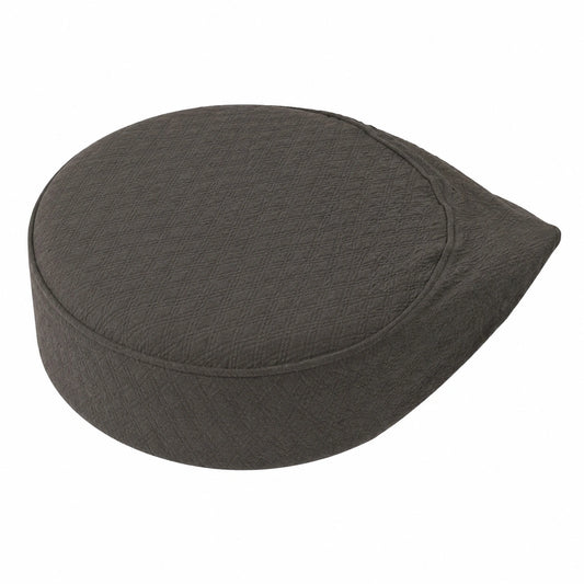 BUYUE Hockerbezug, Luxus Stoff, Rund 40-45cm, Knitterfrei, Waschbar, Staubdicht, Braun