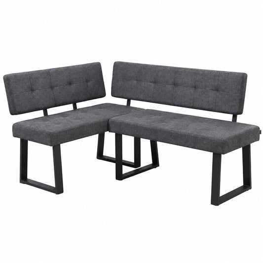 Eckbank mit Lehne, flexibel montierbar, Kaltschaum-Polsterung, platzsparend für Esszimmer und Küche, 156 x 120 cm