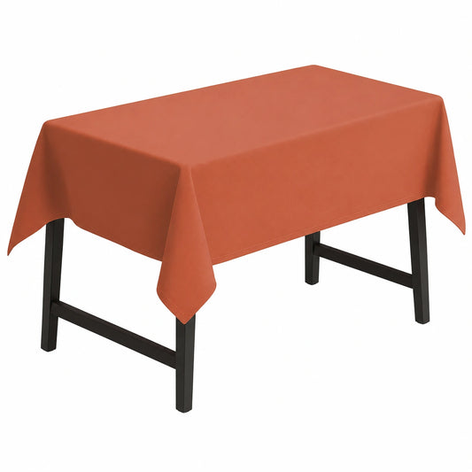 Runde Terrakotta Tischdecke 140 cm mit Lotuseffekt und Fleckenschutz, bügelfrei