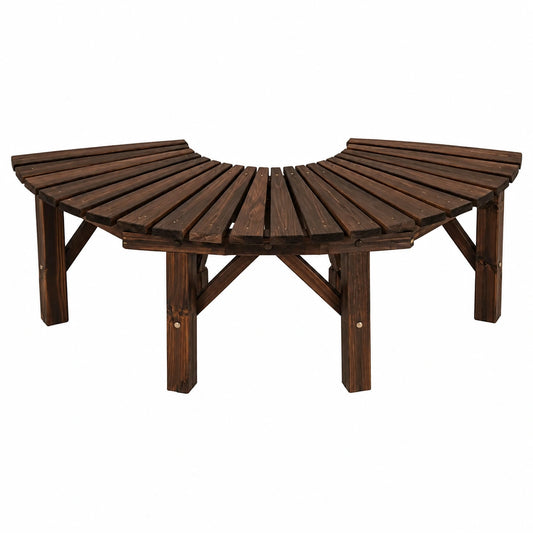 Runde Garten-Baumbank aus Holz für Terrasse und Hof