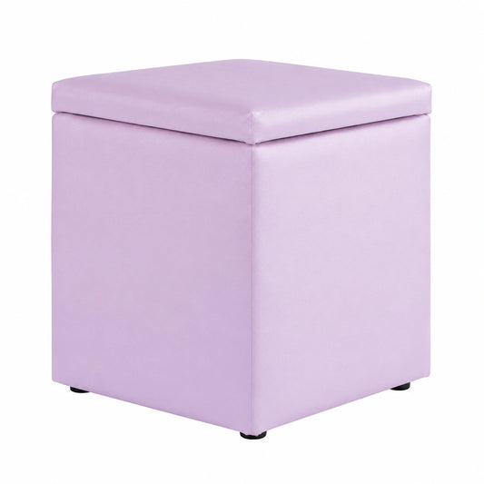 Moderner Kunstleder-Hocker Lavendel mit Stauraum für Wohnzimmer & Schlafzimmer